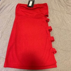 Red cut out dress